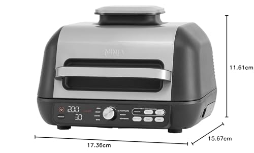 Ninja Foodi MAX PRO Health Grill, Flat Plate & Air Fryer 3.8L with Digital Cooking Probe, 7-in-1, Air Fry