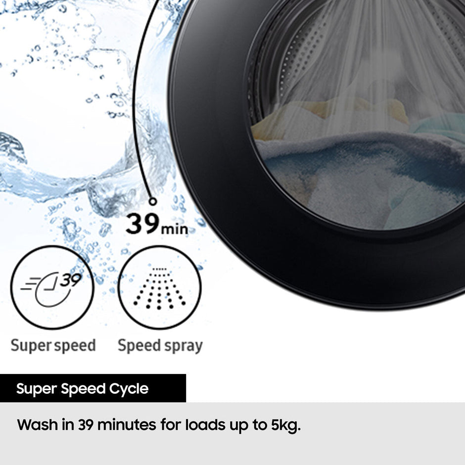 Samsung WD11DG5B15BBEU 11/6kg Washer Dryer, E Rated in Black