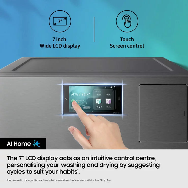 Samsung Series 9 Large Capacity WD18DB8995BZT1 18kg / 11kg Washer Dryer, A Rated in Dark Steel