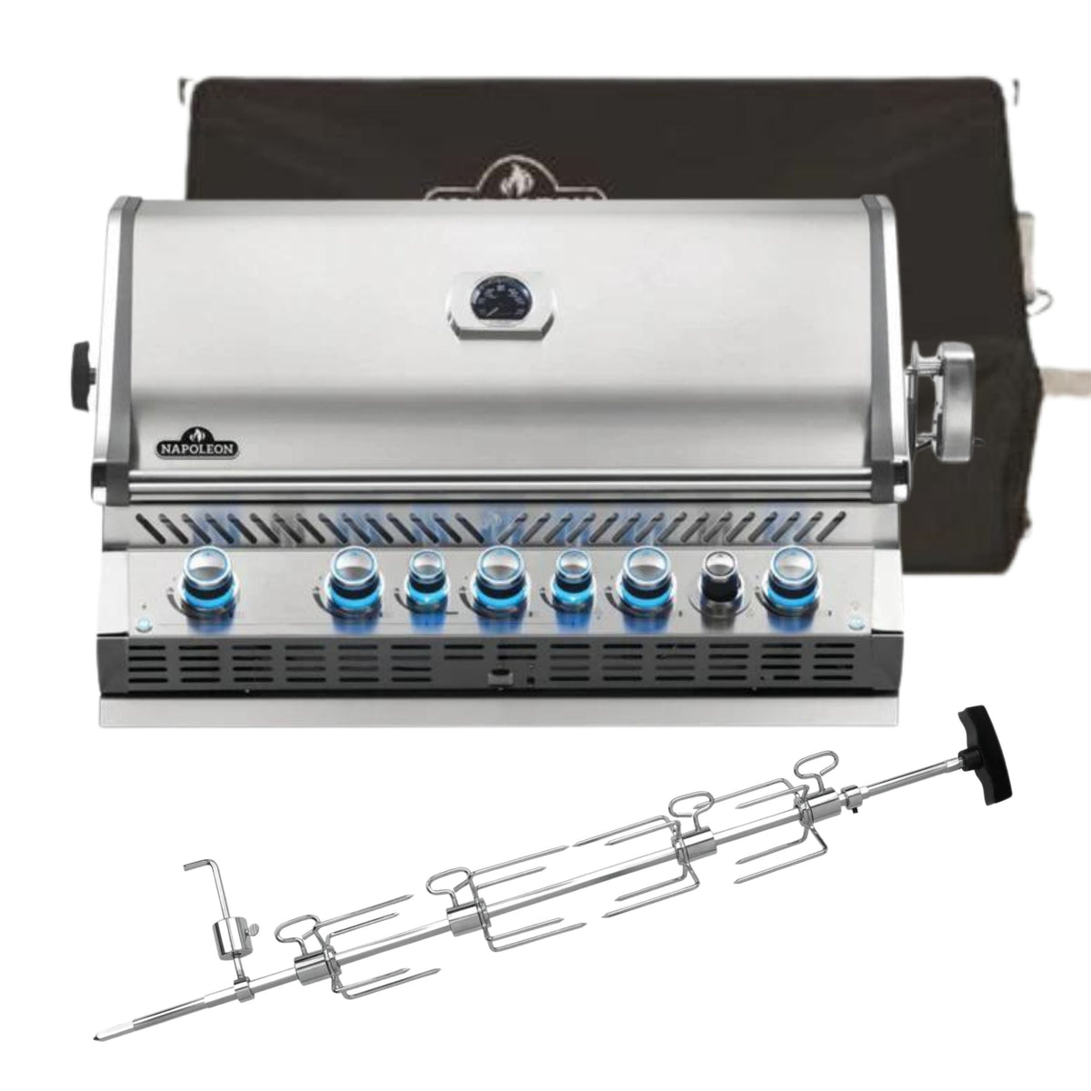Napoleon Built-in Prestige PRO665 RB Gas BBQ BIPRO665RBPSS - FREE COVER & ROTISSERIE