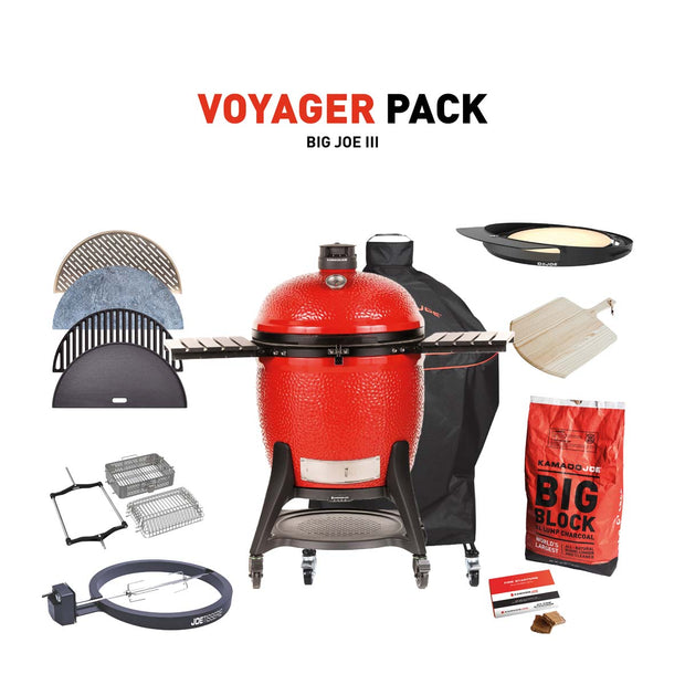 Kamado Joe Big Joe III Charcoal Grill With Voyager Pack