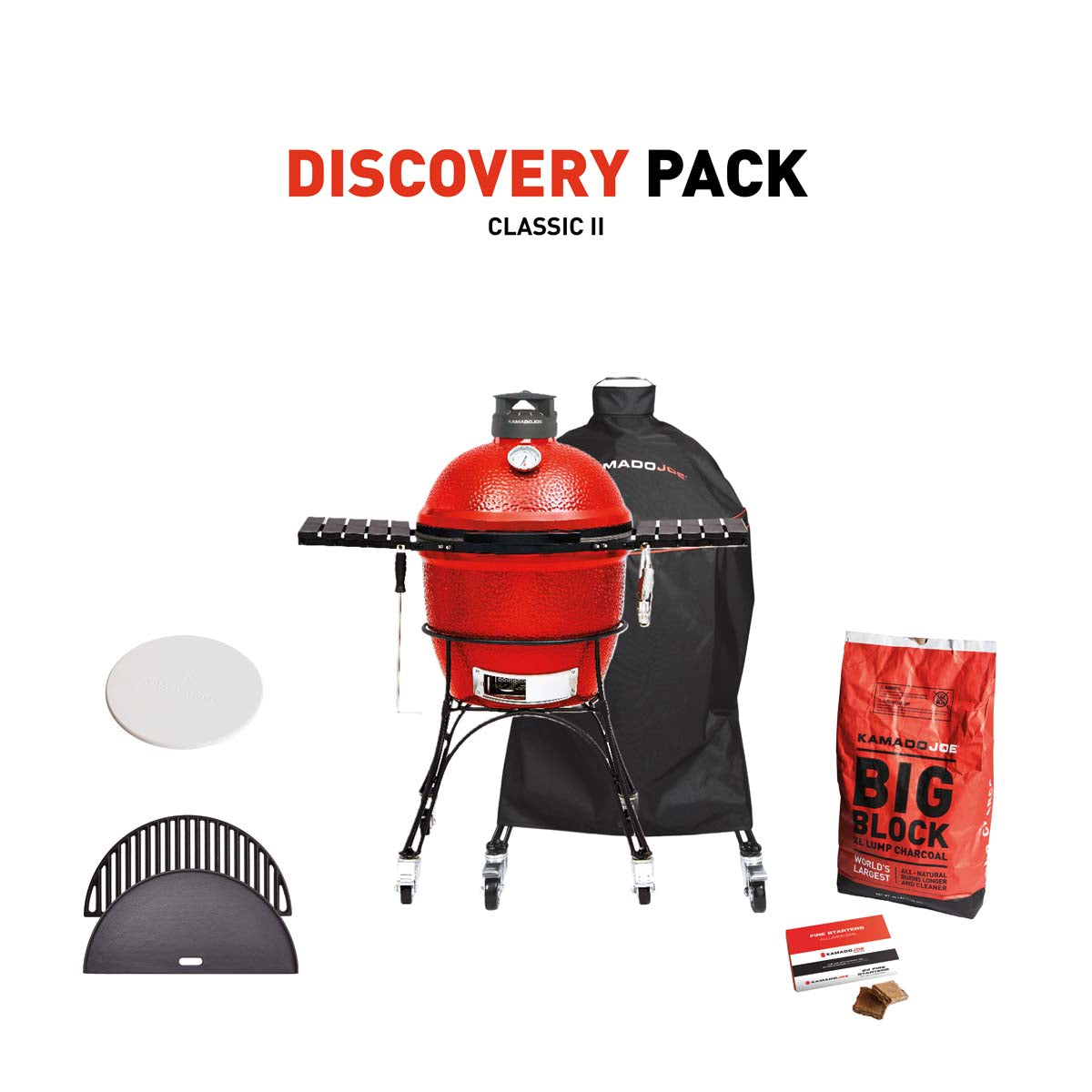Kamado Joe Classic II Charcoal Grill With Discovery Pack