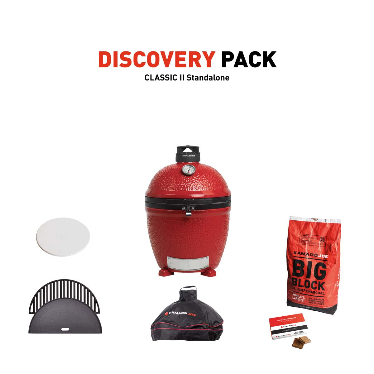 Kamado Joe Classic II Stand Alone Charcoal Grill With Discovery Pack
