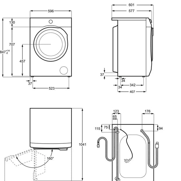 AEG LFR62844B 8kg 1400 Spin Freestanding Washing Machine White