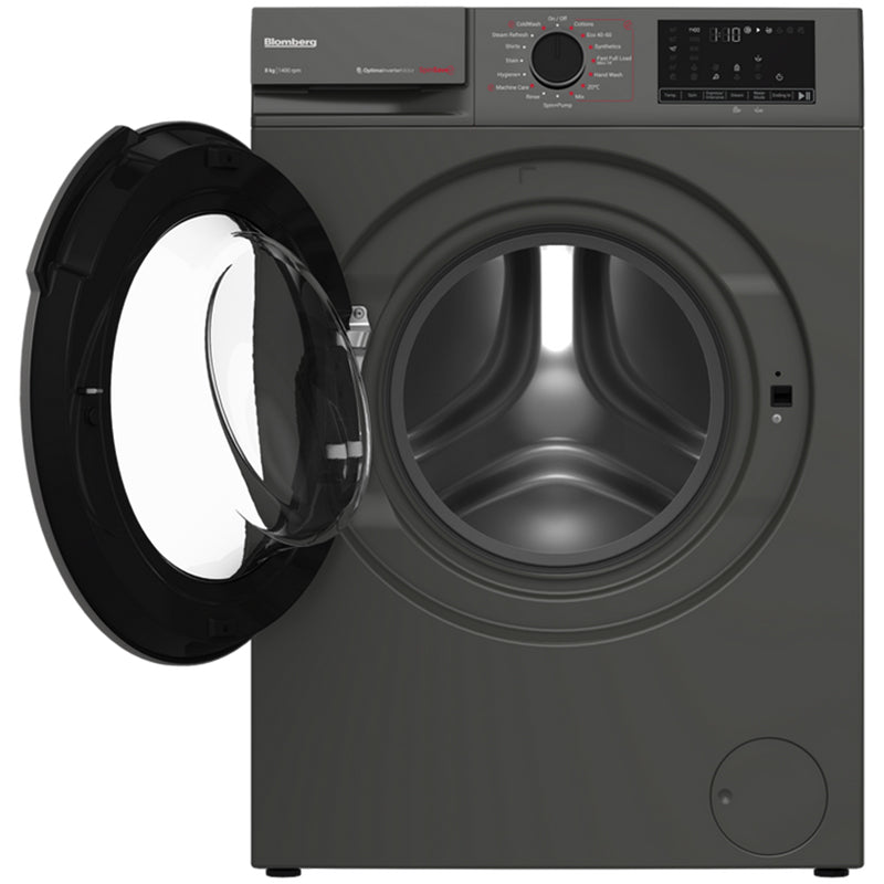 Blomberg LWA18461G 8kg 1400 Spin Washing Machine Graphite