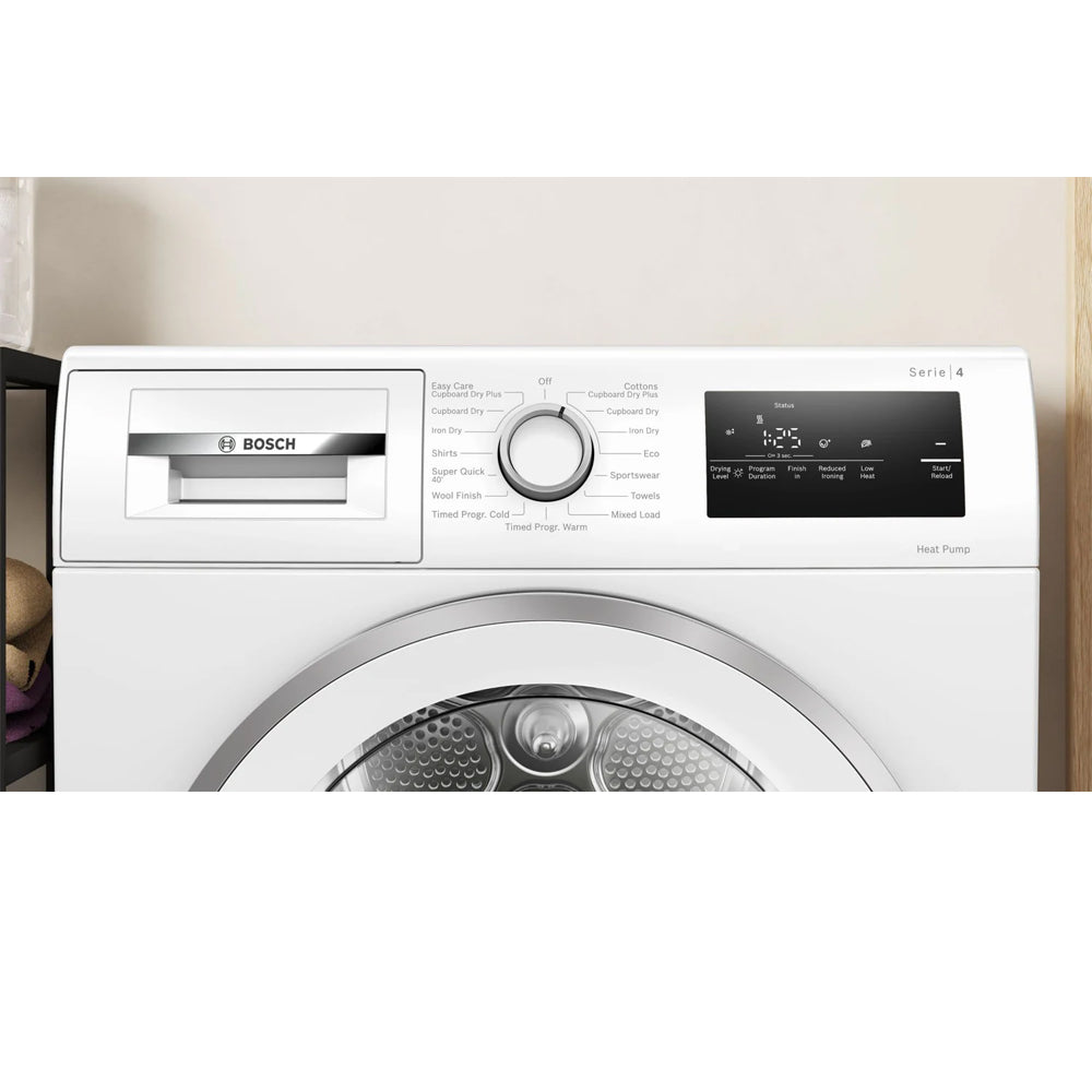 Bosch Series 4 WTH85226GB 8kg Freestanding Heat Pump Tumble Dryer White - A++ Rated