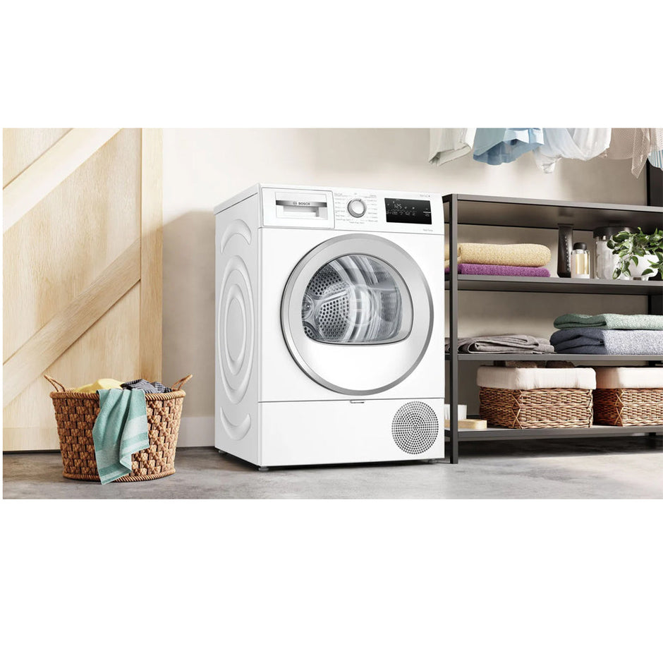 Bosch Series 4 WTH85226GB 8kg Freestanding Heat Pump Tumble Dryer White - A++ Rated