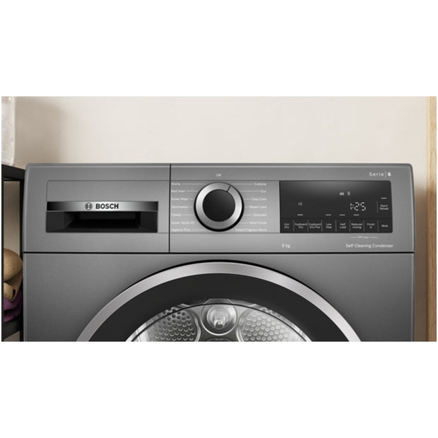 Bosch WQG245R1GB Series 6 9kg Heat Pump Tumble Dryer Graphite - A+++ Rated