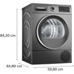 Bosch WQG245R1GB Series 6 9kg Heat Pump Tumble Dryer Graphite - A+++ Rated