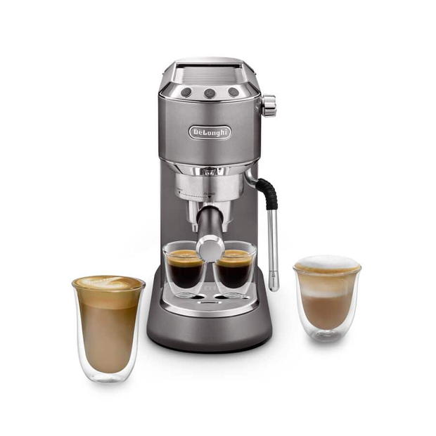 Delonghi EC885.GY Dedica Arte Manual Espresso Coffee maker with Milk Frother - Grey
