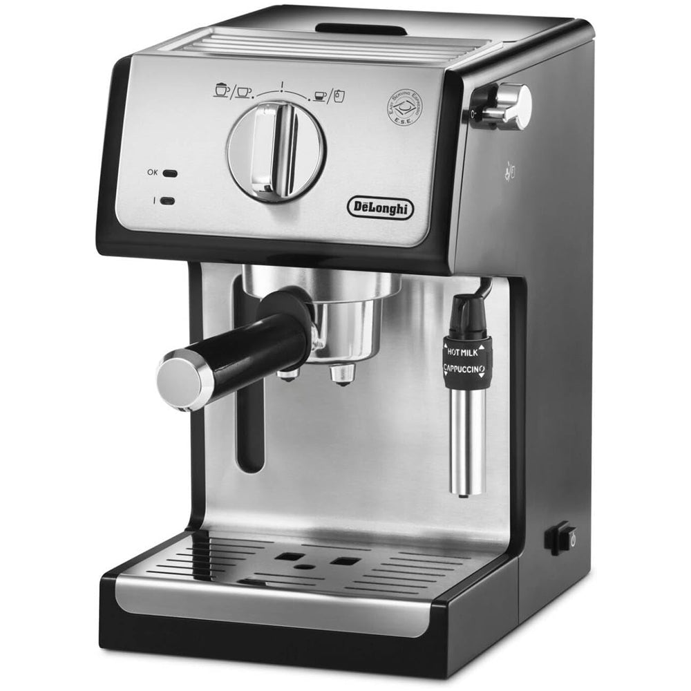 DeLonghi ECP35.31 Compact Manual Espresso Pump Coffee Machine Black and Silver
