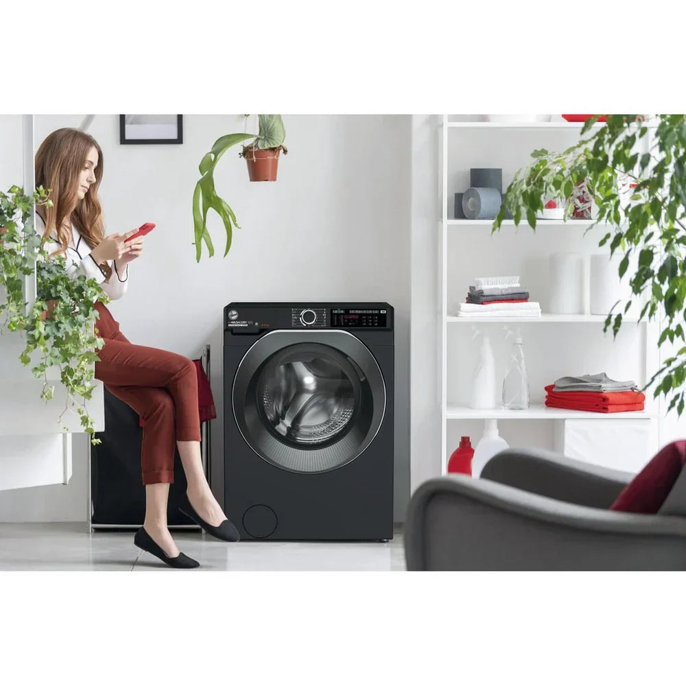 Hoover HD496AMBCB 1-80 H-WASH 500 WiFi Connected 9+6kg 1400 Spin Washer Dryer Black