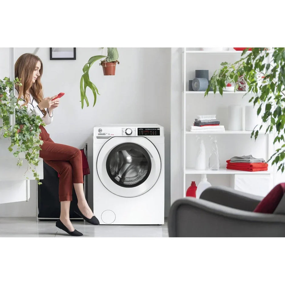 Hoover HD496AMC 1-80 H-WASH 500 WiFi Connected 9+6kg 1400 Spin Washer Dryer White