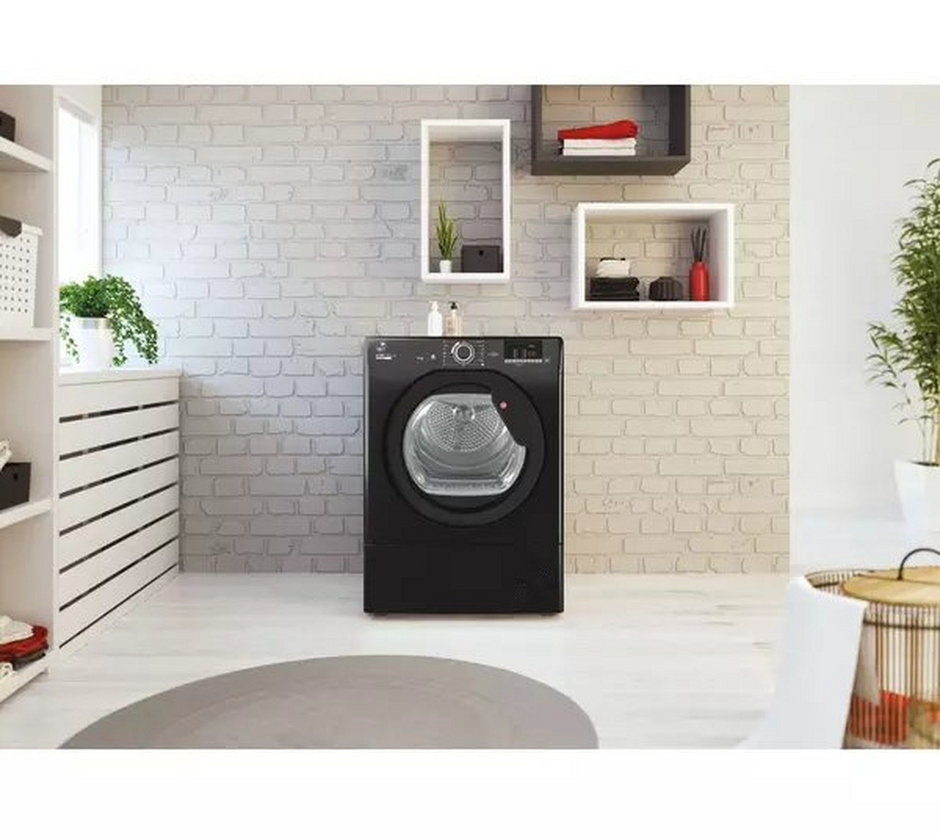 Hoover HLE C9DGB H-Dry 300 Lite 9kg Freestanding Condenser Tumble Dryer Black