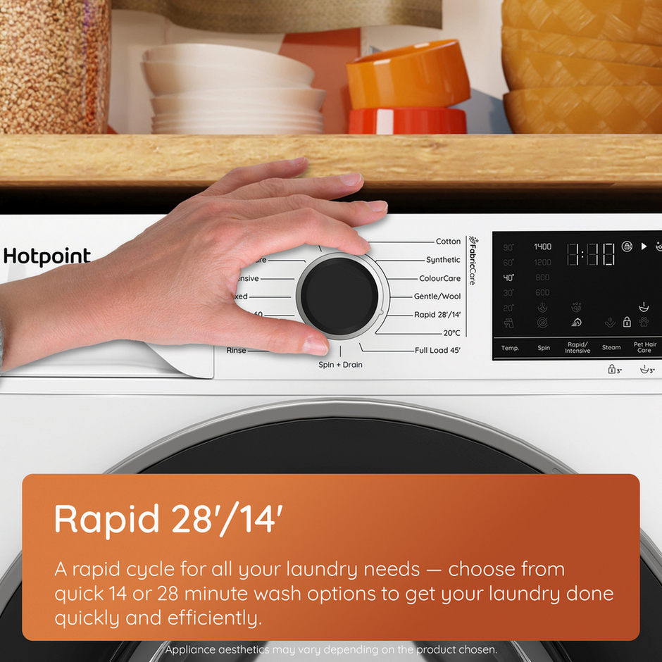 Hotpoint HBWH 93 CARE UK 9kg 1400 spin Freestanding Washing Machine White HBWH93CAREUK