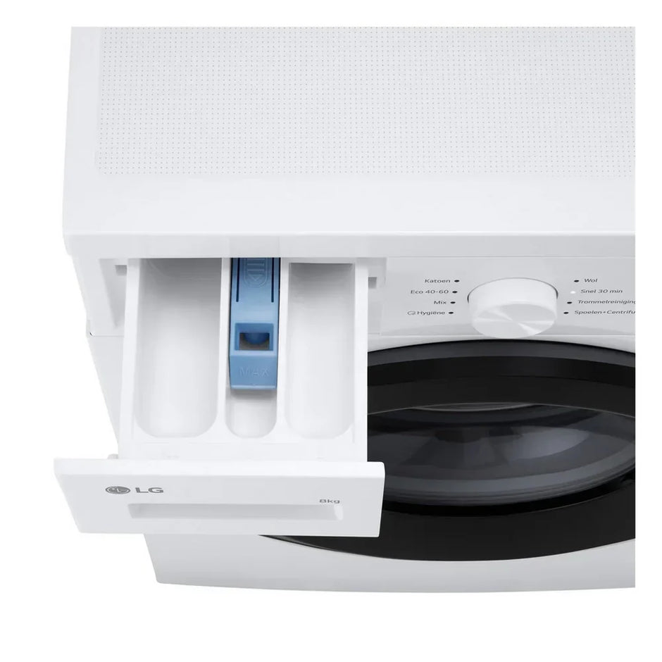 LG F4A10S8NWK 8kg 1400 Spin Front Load Washing Machine White - A Rated