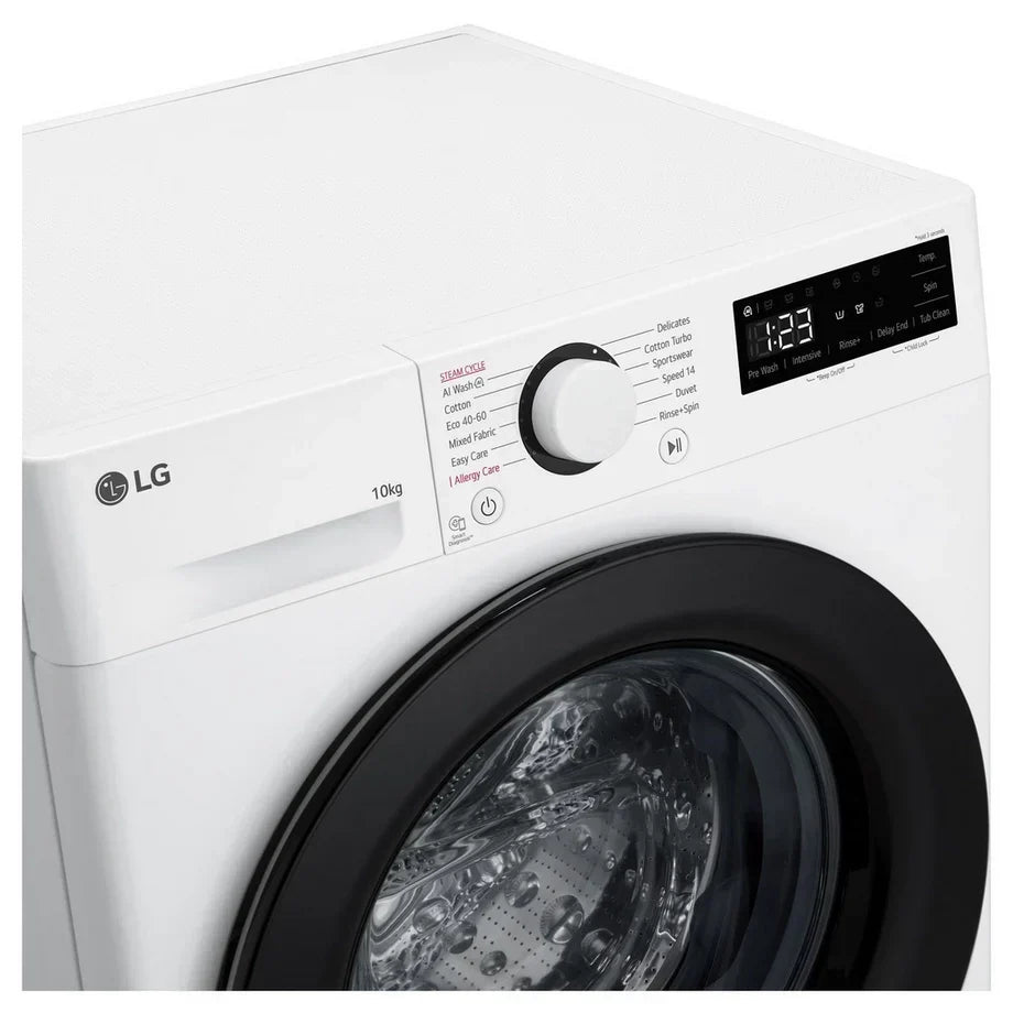 LG F4Y510WBLN1 Washing Machine Front Load 10 kg 1400 Spin White - Clearance