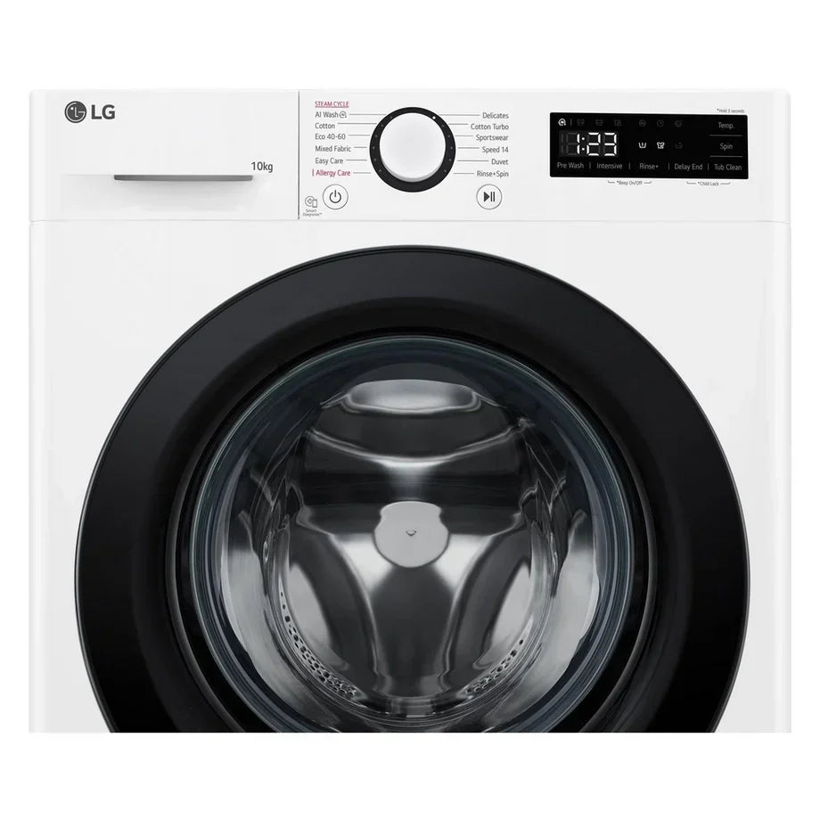 LG F4Y510WBLN1 Washing Machine Front Load 10 kg 1400 Spin White - Clearance