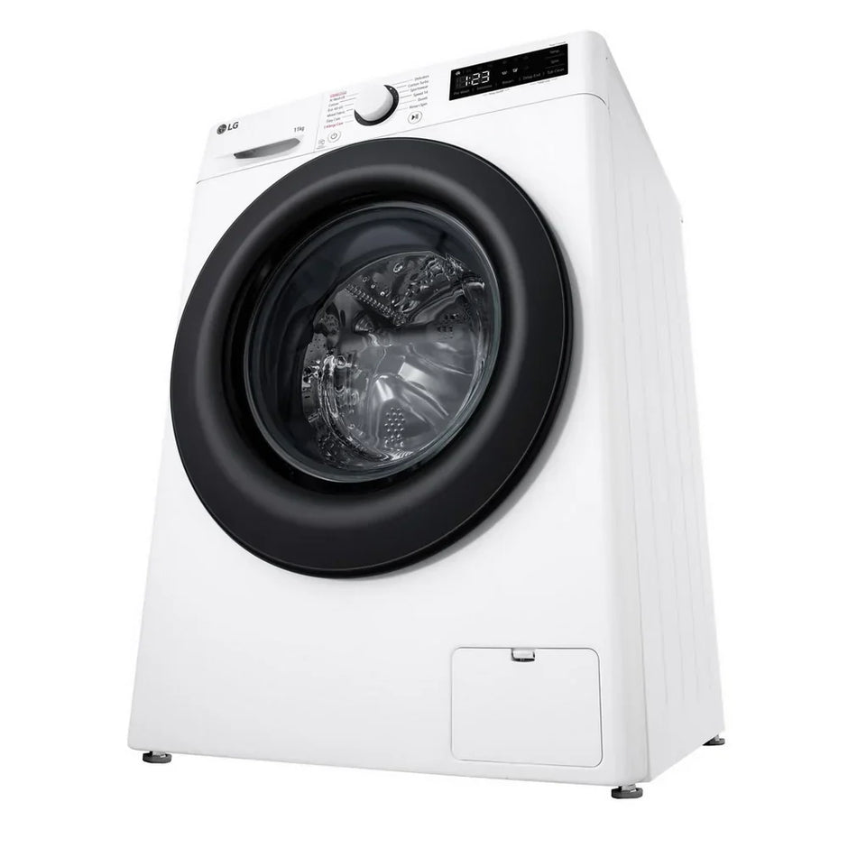 LG F4Y511WBLN1 11kg Steam 1400 Spin Freestanding Front Load Washing Machine White - A Rated