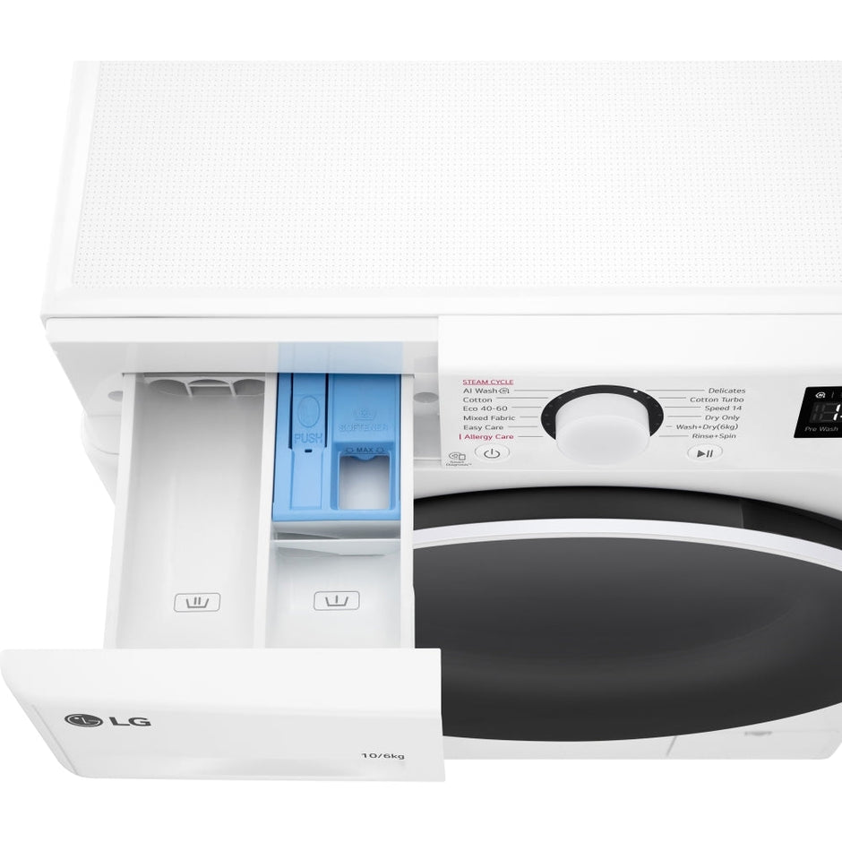LG FWY606WWLN1 10+6kg 1400 Spin Washer Dryer White