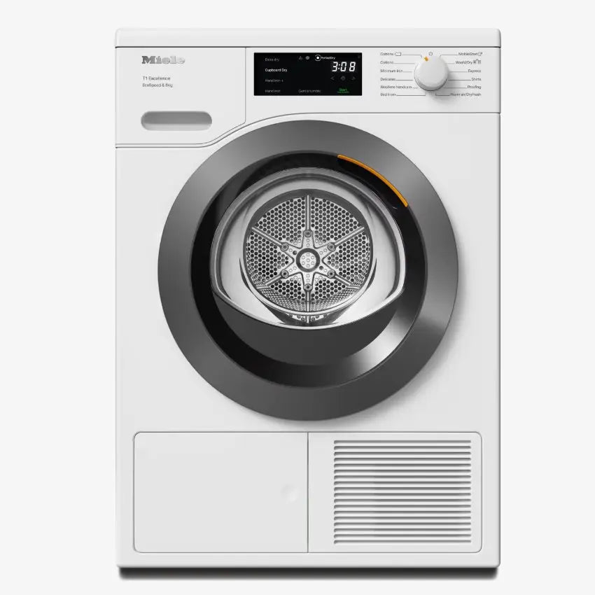 Miele TEC645WP EcoSpeed 8kg Freestanding Heat Pump Tumble Dryer Lotus White