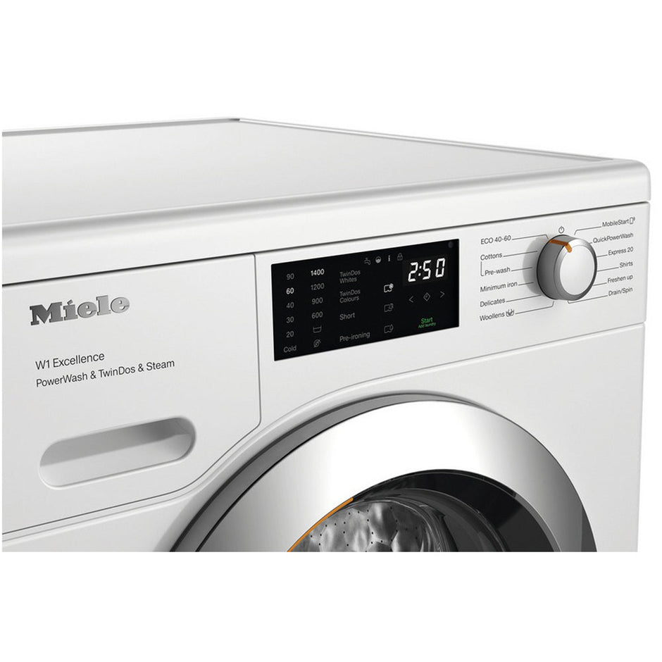 Miele WEG885 WCS 9kg 1400 Spin PowerWash & SteamCare Washing Machine Lotus White
