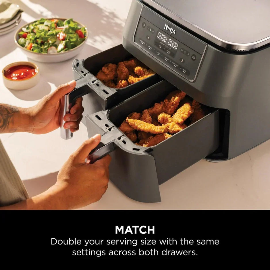 Ninja 6 in 1 Dual Zone Air Fryer 7.6L DZ300UK - Gun Metal Grey