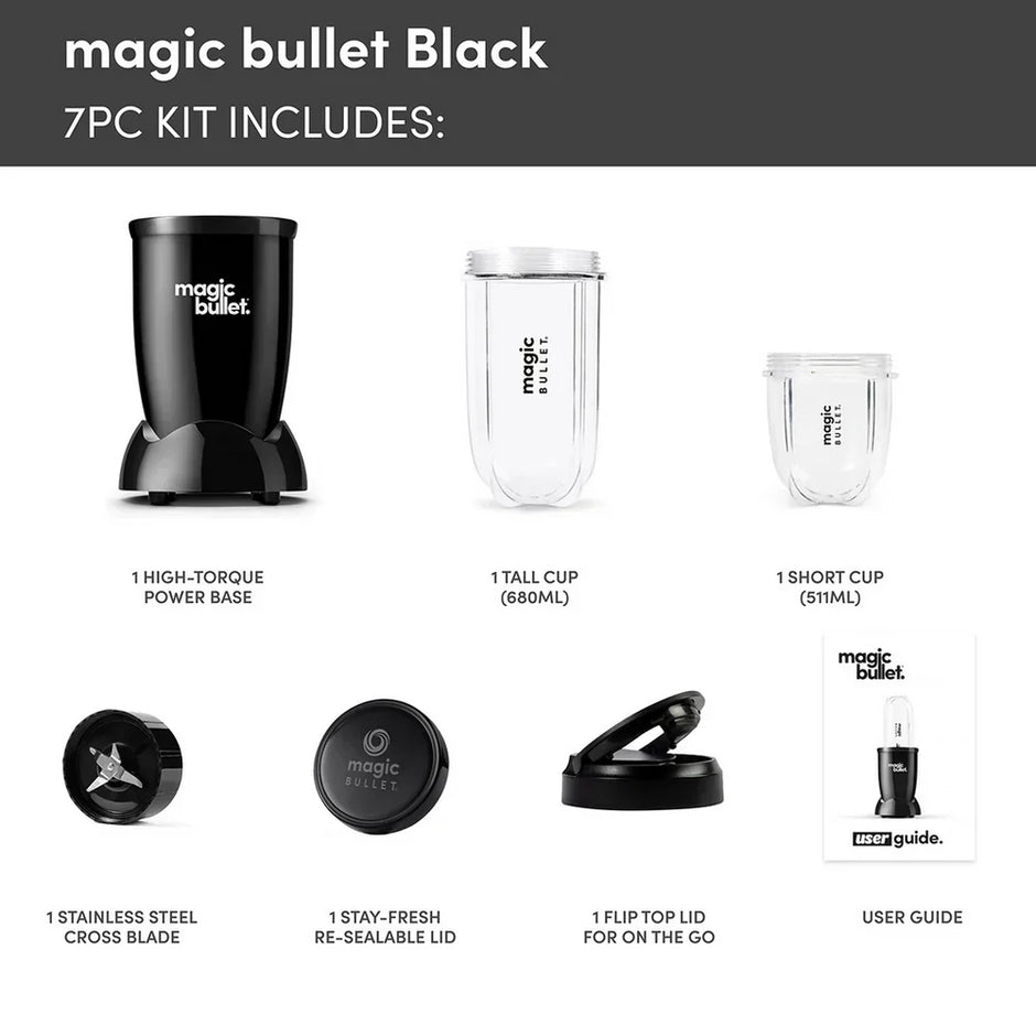 Nutribullet Magic Bullet Starter Kit All in one Food Processor and Blender 02227 Black