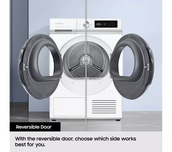 Samsung Series 5 DV90CGC0A0AEEU with OptimalDry 9 kg Heat Pump Tumble Dryer White
