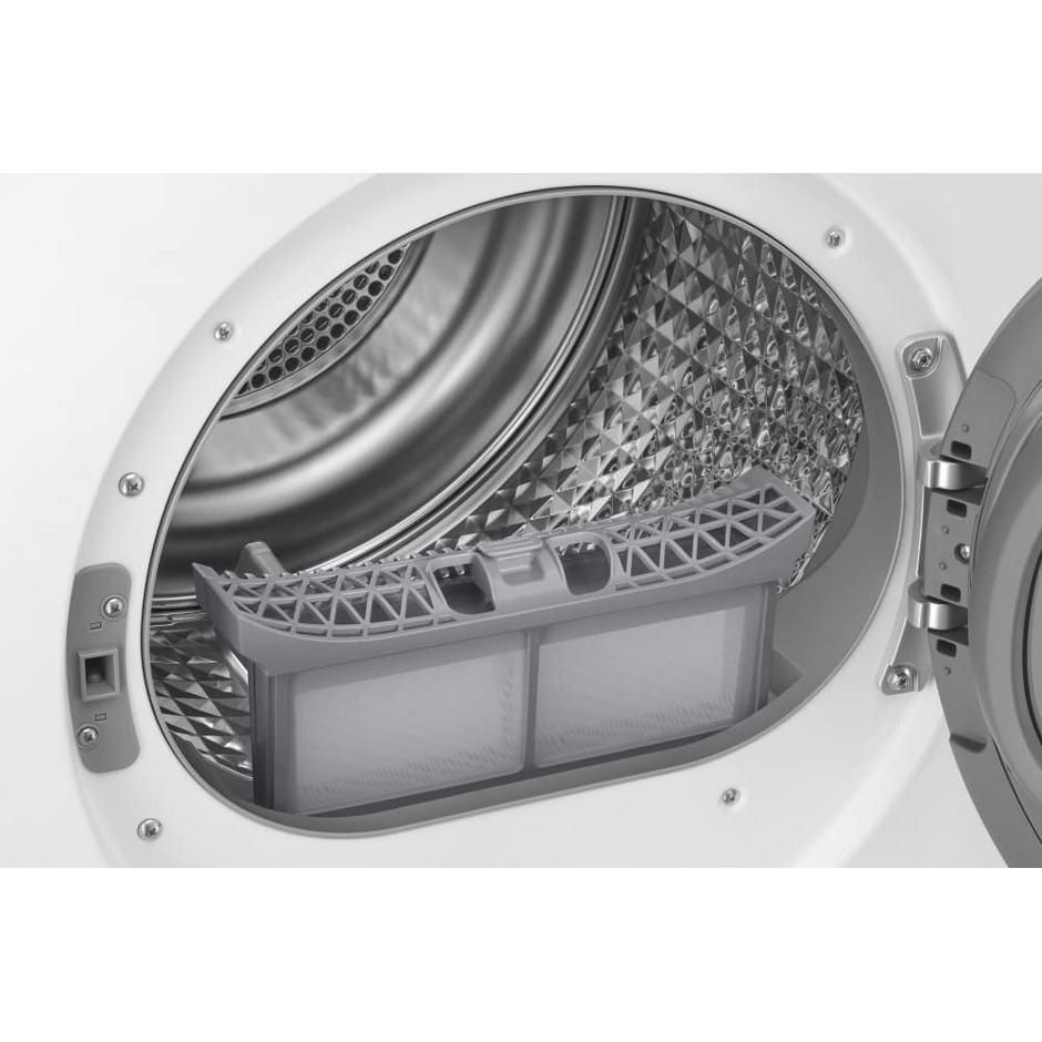 Samsung Series 8 DV90BB9445GHS1 with Optimal Dry 9kg Heat Pump Tumble Dryer White