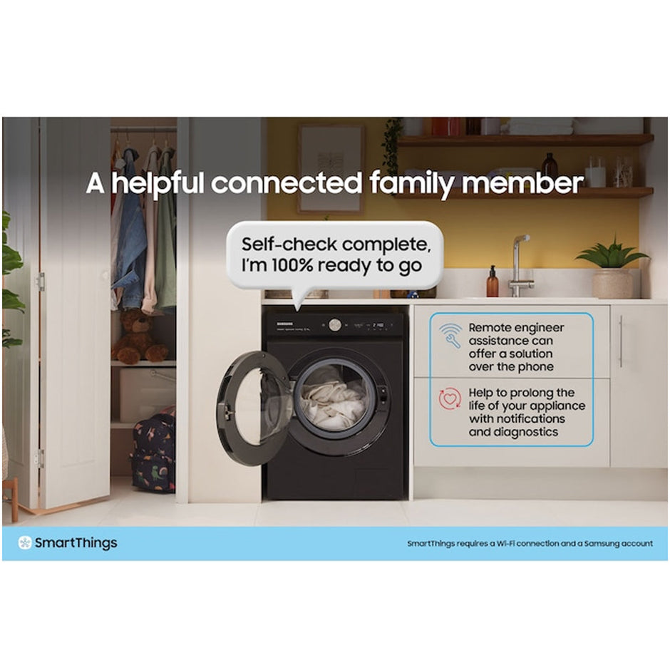 Samsung Series 9 WF90F09C4SU1 Bespoke AI Home 9kg 1400 Spin Smart Washing Machine Dark Steel