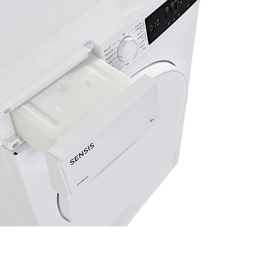Sensis TDCF018BW 8kg Freestanding Condenser Tumble Dryer White - B Rated