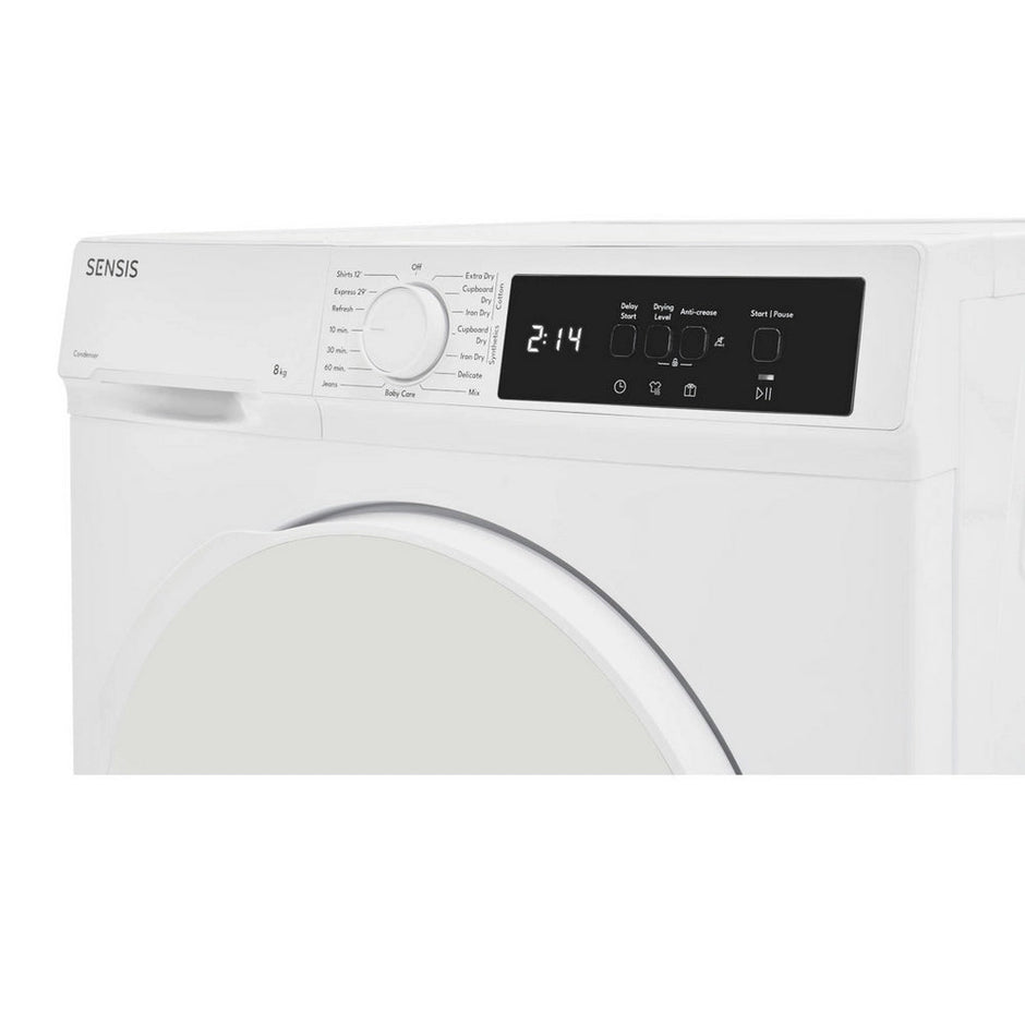 Sensis TDCF018BW 8kg Freestanding Condenser Tumble Dryer White - B Rated