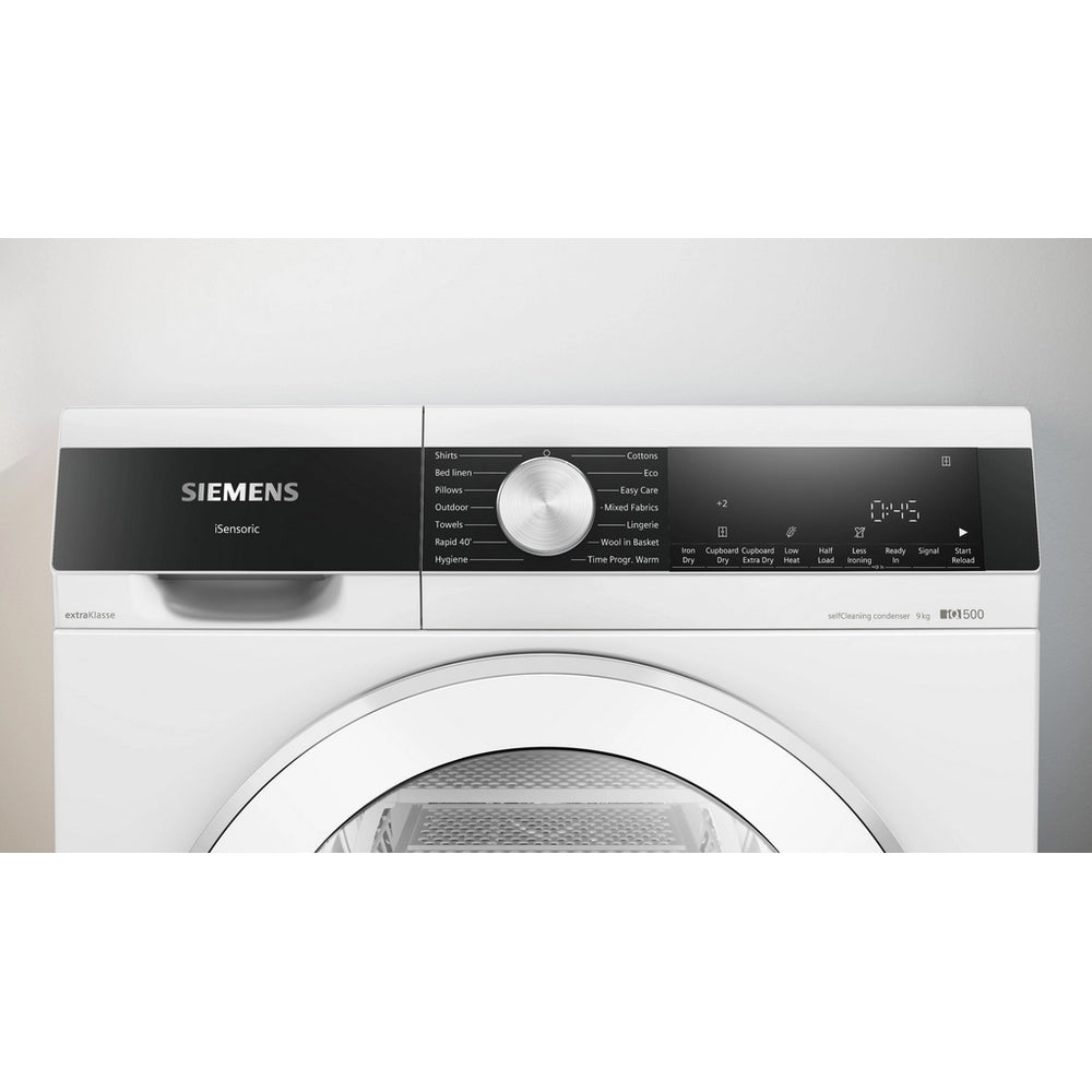 Siemens WQ45G202GB 9kg iQ500 Freestanding Heat Pump Tumble Dryer - A+++ Rated