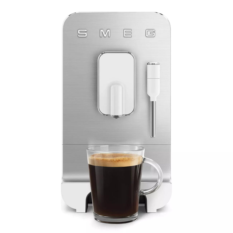 Smeg BCC12WHMUK Retro Bean to Cup Espresso Coffee Machine Matt White