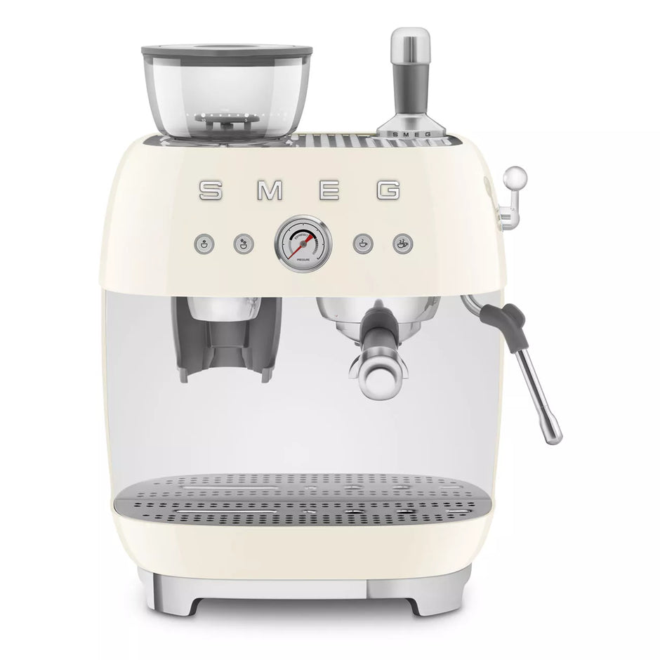 Smeg EGF03CRUK Retro Espresso Coffee Machine with Grinder in Cream