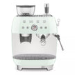 Smeg EGF03PGUK Retro Espresso Coffee Machine with Grinder in Pastel Green