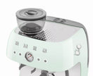 Smeg EGF03PGUK Retro Espresso Coffee Machine with Grinder in Pastel Green