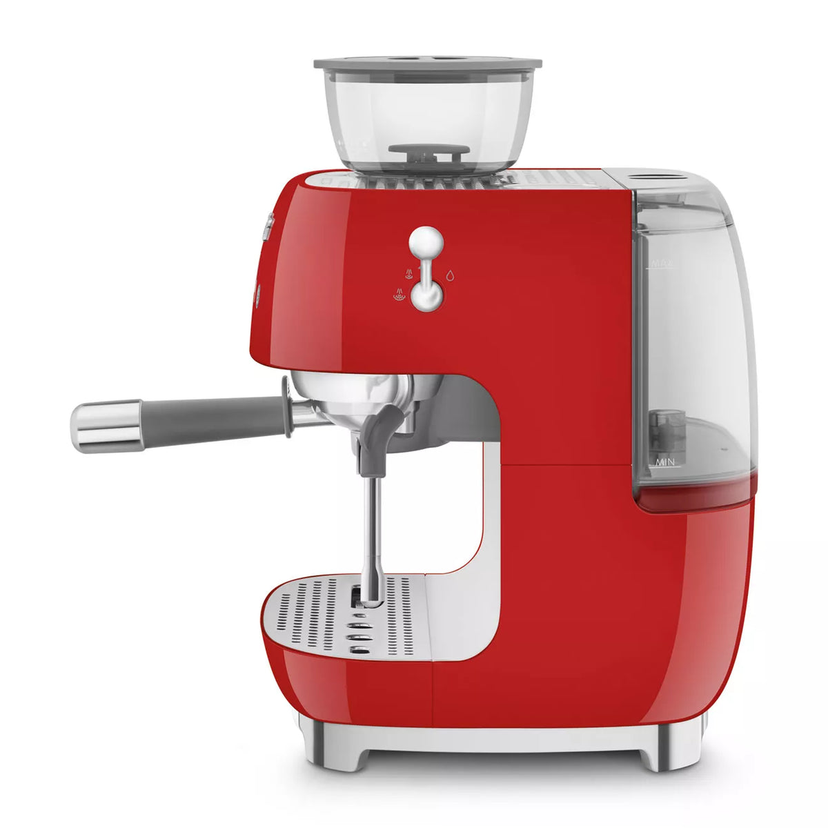 Smeg EGF03RDUK Retro Espresso Coffee Machine with Grinder in Red