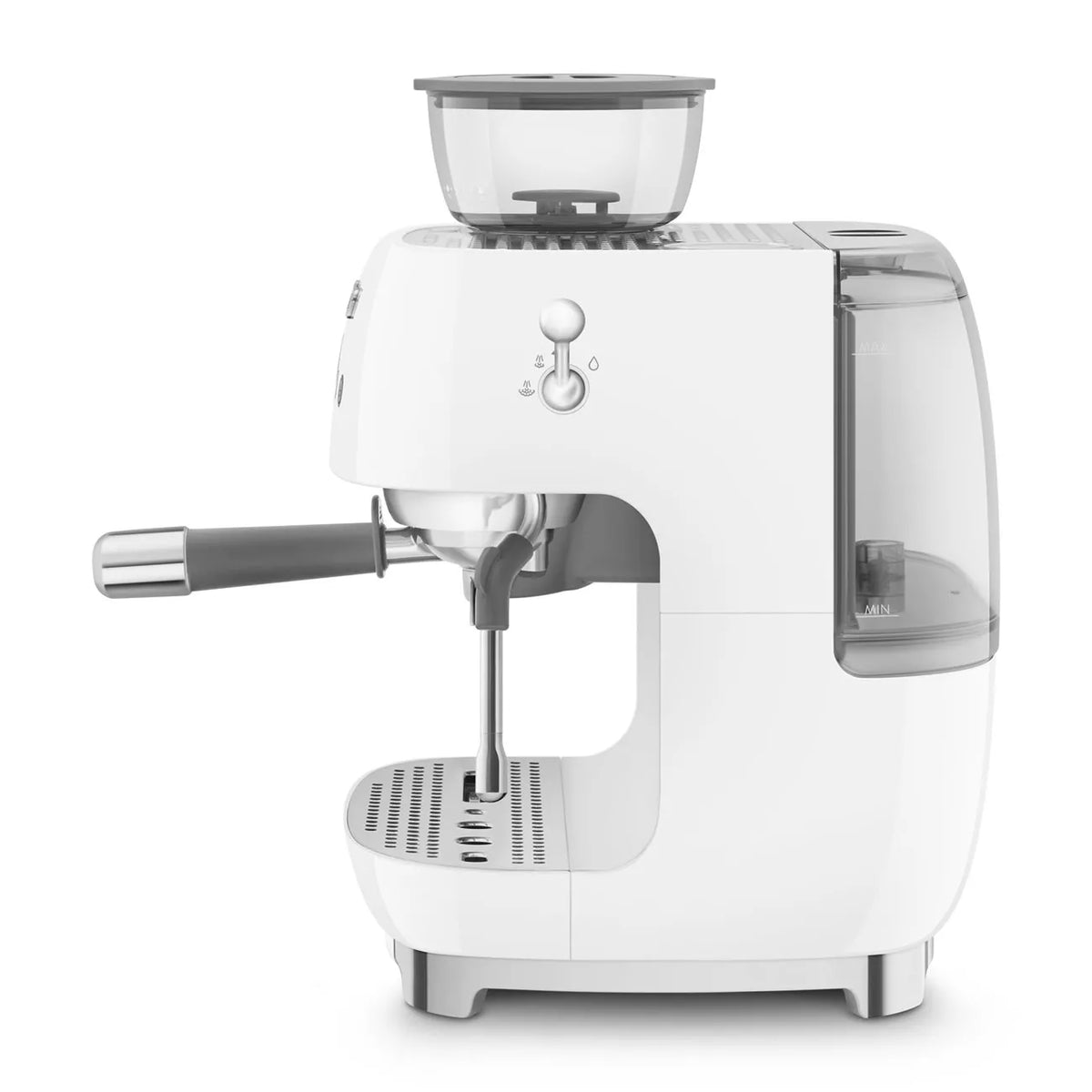 Smeg EGF03WHUK Retro Espresso Coffee Machine with Grinder in White